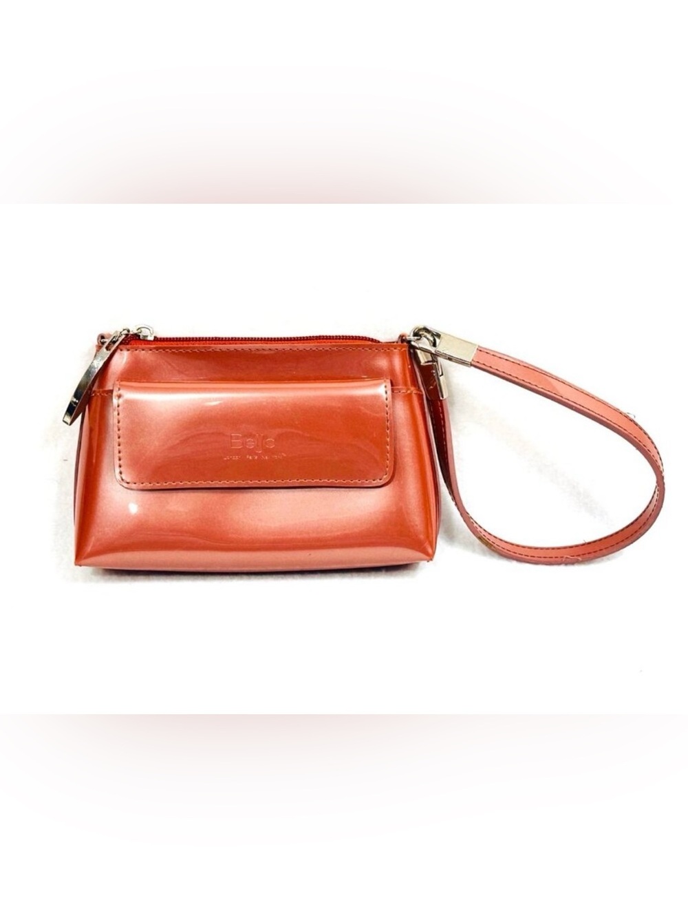 Beijo Tan Leather Wristlet Clutch